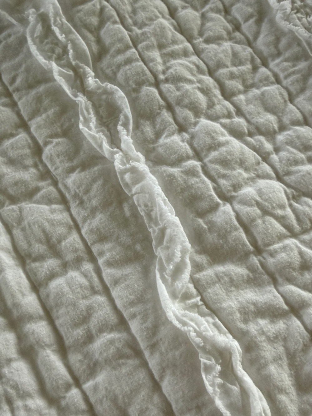 Simply Shabby Chic White Ruffled Quilted Coverlet - Picture 3 of 3